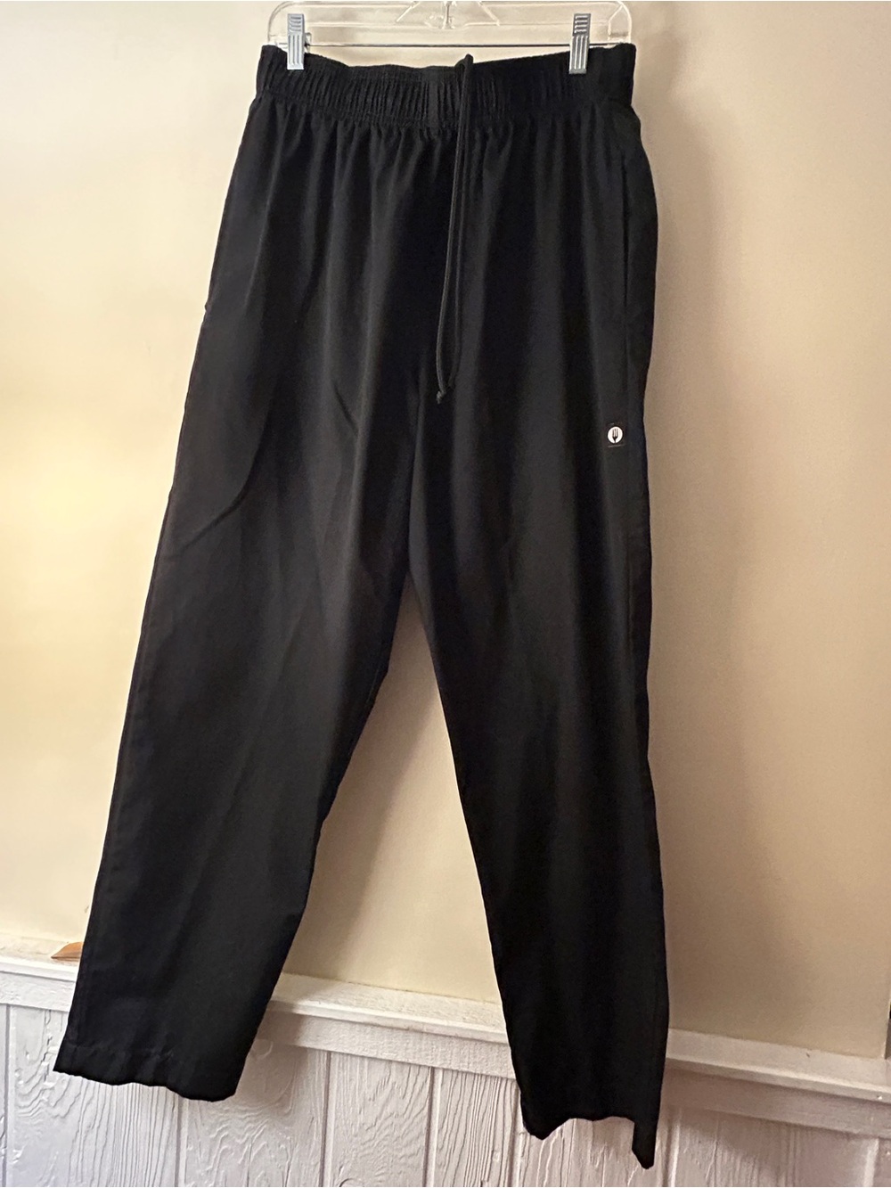Chef Works Men’s Black Chef Pants Size L Elastic Drawstring NWOT